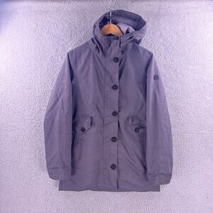The North Face Womens Small HyVent Grey Hooded Rain Parka Jacket Womens Small